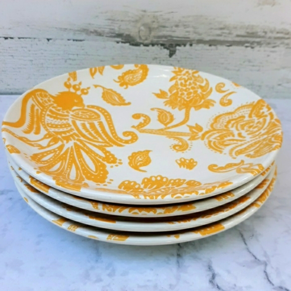 NWT POTTERY BARN LEMON TOILE PLATES - Picture 5 of 5
